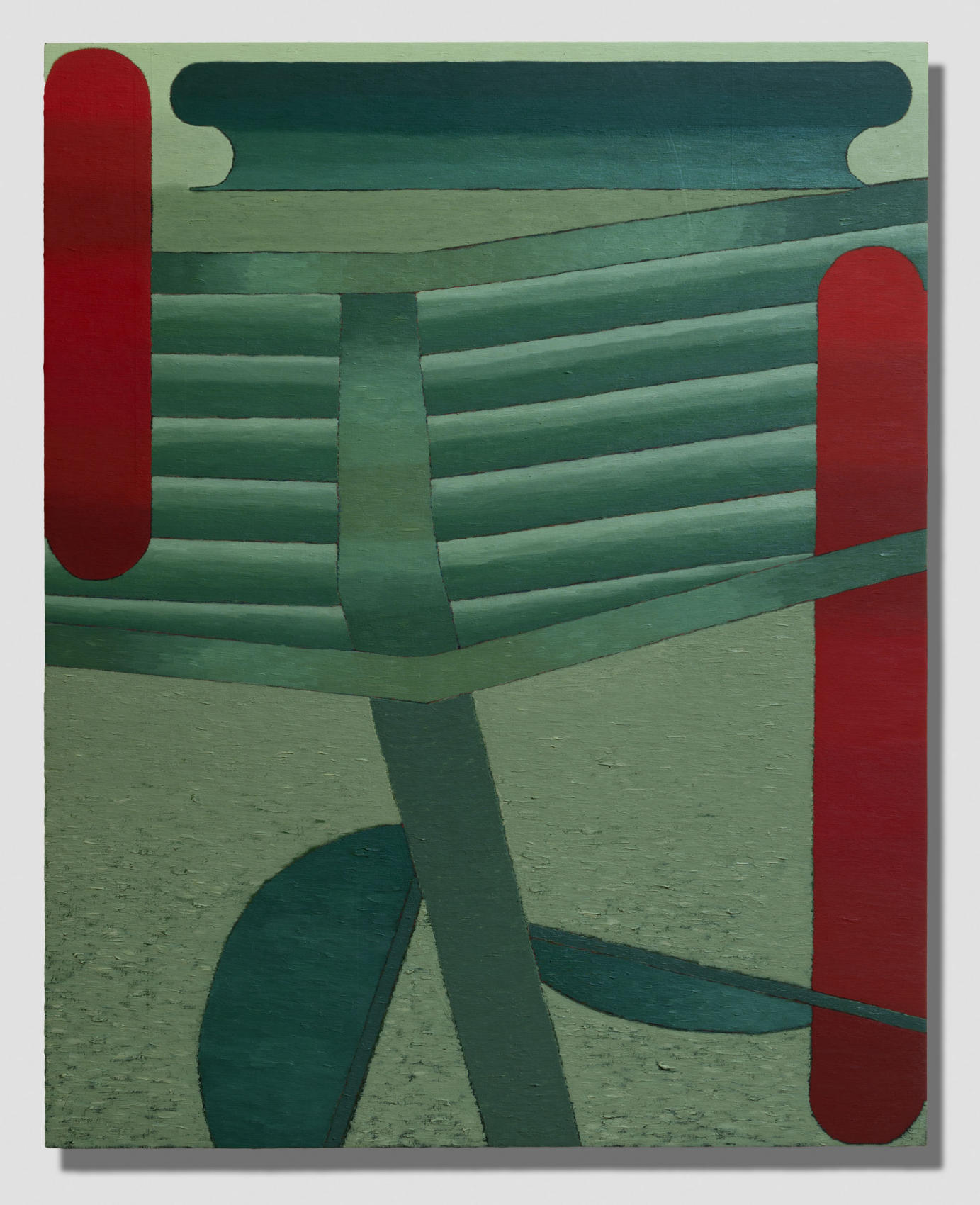 New Harbor, oil & flashe on wood, 20 x 16 inches, 2023