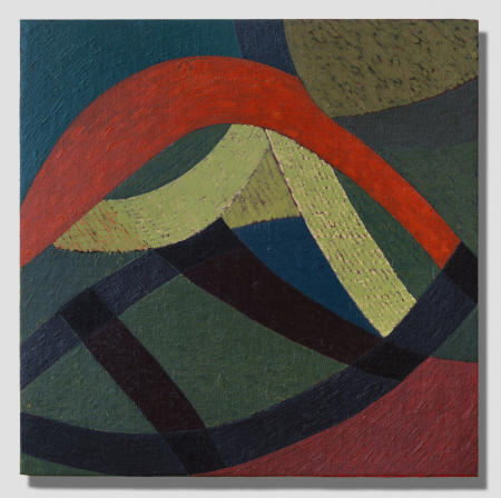 Kite Day, oil & flashe on linen/wood, 12 x 12 inches, 2023